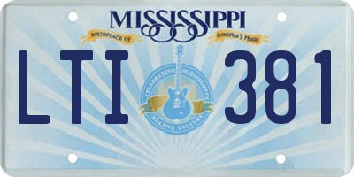 MS license plate LTI381