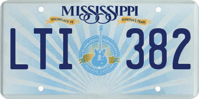 MS license plate LTI382