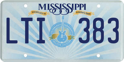 MS license plate LTI383