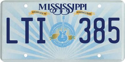MS license plate LTI385