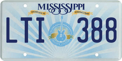 MS license plate LTI388