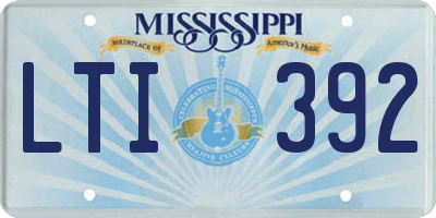 MS license plate LTI392