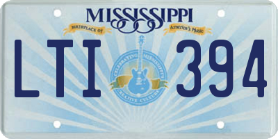 MS license plate LTI394