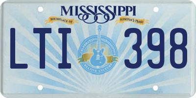 MS license plate LTI398