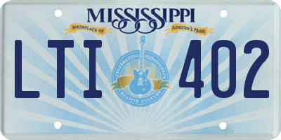 MS license plate LTI402