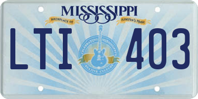 MS license plate LTI403