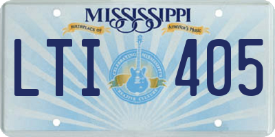 MS license plate LTI405