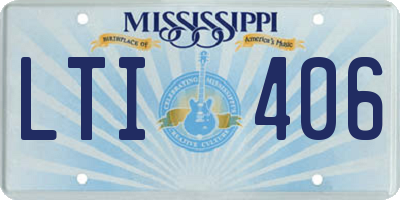 MS license plate LTI406