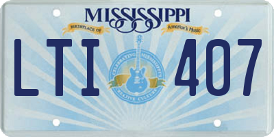 MS license plate LTI407