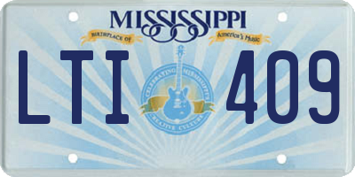 MS license plate LTI409