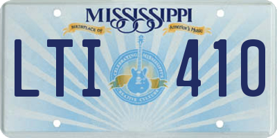 MS license plate LTI410