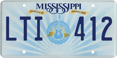 MS license plate LTI412