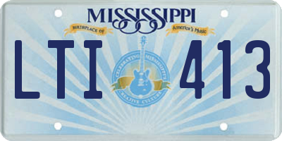 MS license plate LTI413