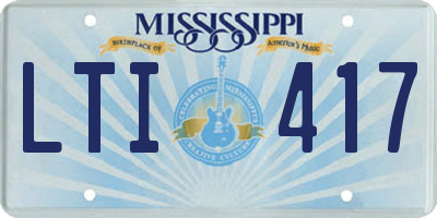 MS license plate LTI417