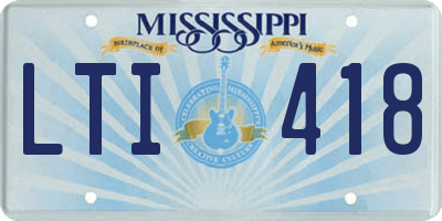 MS license plate LTI418