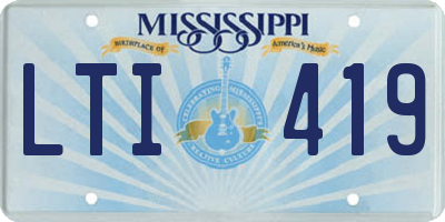 MS license plate LTI419