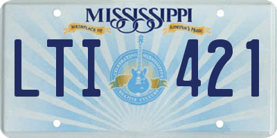 MS license plate LTI421