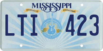 MS license plate LTI423