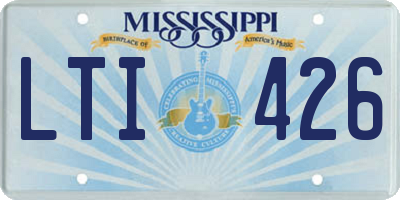 MS license plate LTI426