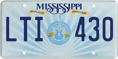 MS license plate LTI430