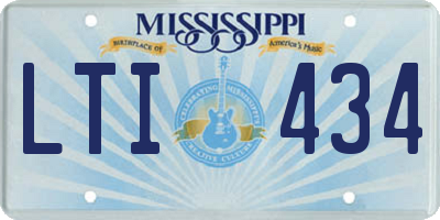 MS license plate LTI434