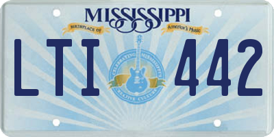 MS license plate LTI442