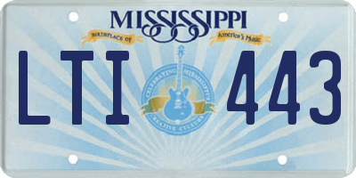 MS license plate LTI443