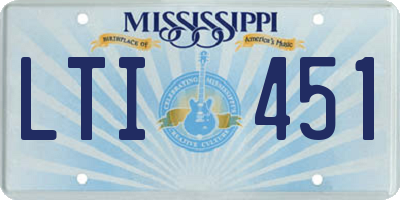 MS license plate LTI451