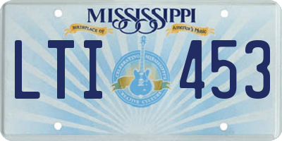 MS license plate LTI453