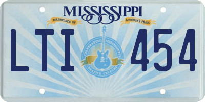 MS license plate LTI454