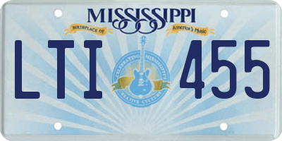 MS license plate LTI455