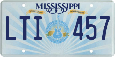 MS license plate LTI457