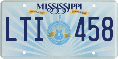 MS license plate LTI458