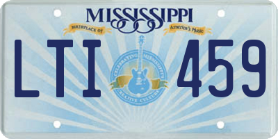 MS license plate LTI459