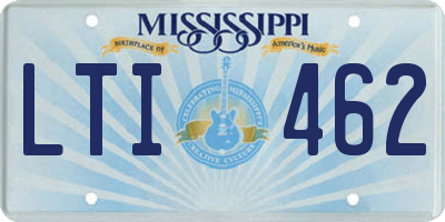 MS license plate LTI462