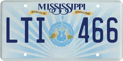 MS license plate LTI466