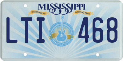 MS license plate LTI468