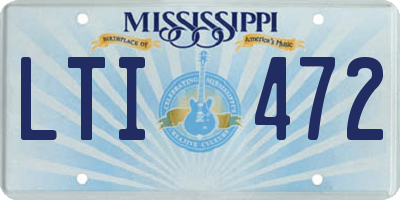 MS license plate LTI472