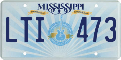 MS license plate LTI473
