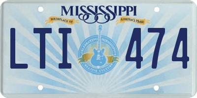 MS license plate LTI474
