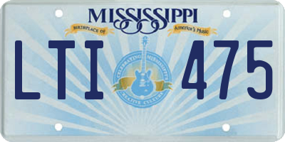 MS license plate LTI475