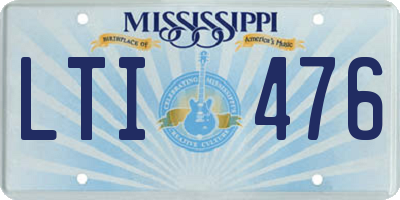 MS license plate LTI476