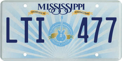 MS license plate LTI477