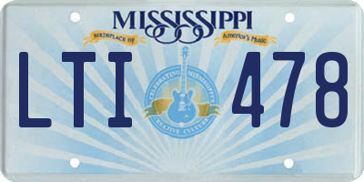 MS license plate LTI478