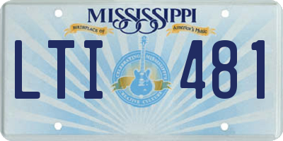 MS license plate LTI481