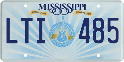 MS license plate LTI485