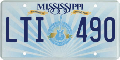 MS license plate LTI490