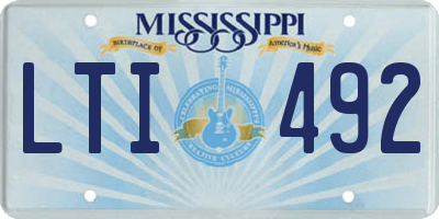 MS license plate LTI492