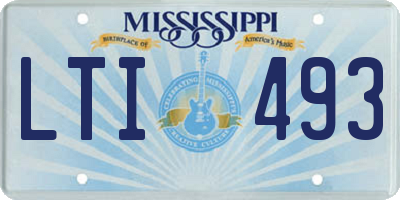 MS license plate LTI493