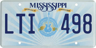 MS license plate LTI498